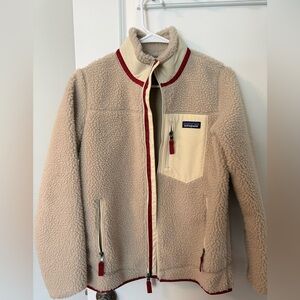 Patagonia Beige and Red Fleece Jacket